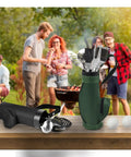 Golf Themed 8 Piece Barbecue Grill Utensils Set With Golf Club Spatula Golf Ball Tongs And Two Golf Ball Salt And Pepper Shakers For Outdoor Cooking And Camping