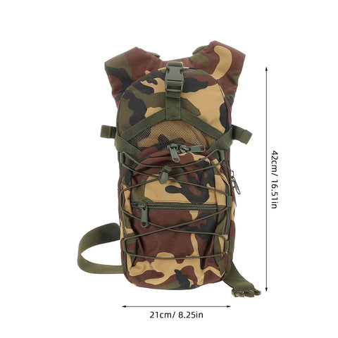Front view of Go To Lightweight Hiking Backpack For Women, Oxford Cloth Daypack in Jungle Camo, featuring durable design.