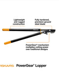 32 Inch PowerGear Bypass Lopper With Patented Mechanism multiplies force featuring precision-ground steel blade for garden pruning