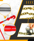 Close-up of Beefed Up Heavy Duty Chain Binder Kit With Three Eighths Inch By Ten Foot Chains Includes Two Binders And Two Chains
