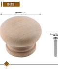 Unfinished Wood Mushroom Drawer Knobs Set Of 20 With Screws 28mm Diameter And 21mm Height Cabinet Knob Pulls For Furniture