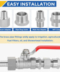 Five Pack Beefy 304 Stainless Steel Pipe Fittings Three Eighths Inch Male NPT To Three Eighths Inch Male NPT Hex Nipple Adapters