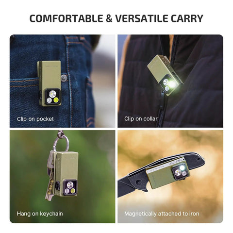 Slick Rechargeable Edc Flashlight Featuring Massive Flood Beam And Killer Uv Blacklight With Dope Olive Green Aluminum Clip On Torch For Serious Night Hiking And Utility Jobs