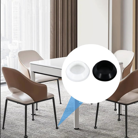 Living room furniture with 5 Pack Round Hole Plugs 1-1/2 Inch 38mm Silicone Snap In Locking Waterproof Stopper, black and white caps displayed.