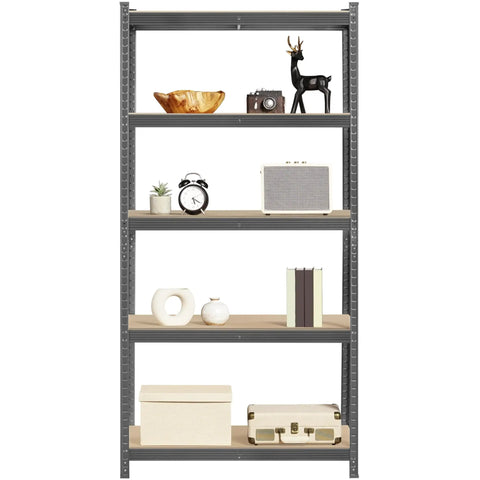 Top Shelf Five Tier Storage Rack Two Pack Hella Sturdy Adjustable Shelving Unit Flexible Utility Shelf For Garage Basement No Fuss Organization Sleek Dark Gray
