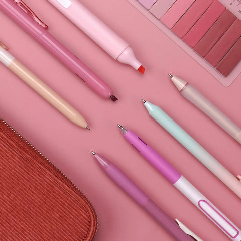 Gel Pen And Highlighter Journal Set Featuring A 7 Piece Assortment Of Pastel And Neutral Colors With 0.5mm Twin Ball Fine Point Gel Pens