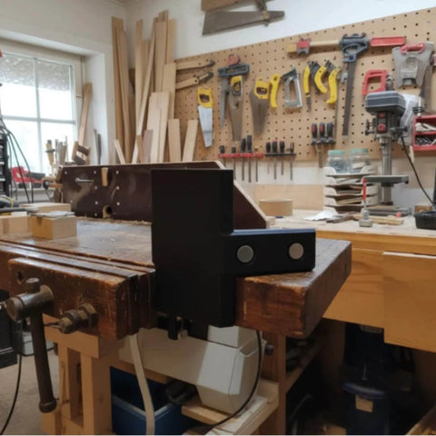 Hand Saw Guide For Precise 45 And 90 Degree Cuts, A Heavy Duty Cutting Jig Built In Clamp Space For Accurate Straight Lines, Wide Compatibility With Most Standard Hand Saws, Perfect For Pro Grade Precision Woodworking Projects in a workshop setting.