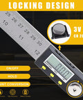 Killer Accuracy 12 Inch Digital Angle Finder And Stainless Steel Protractor For Woodworking and Carpentry with locking design.
