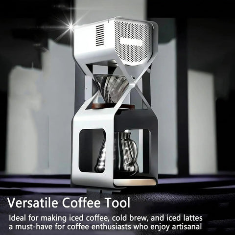 Premium Electric Ice Drip Coffee Maker With Glass Carafe And Led Touchscreen For Smooth Cold Brew At Home, featuring sleek design.