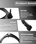 Dodge Ram 1500 Front Upper Control Arms With Ball Joints 2 Pack Left And Right Kit For 2009-2010, 2011-2018, 2019-2024 Ram 1500 Classic Beefed-Up Suspension Upgrade, black steel arm and ball joint