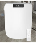 Auto Lift Square Smart Heated Bidet Seat With Electronic Display Warm Water Spray Gentle Hygiene Game Changer No Fuss Bathroom Upgrade Fits Standard Toilets with digital panel and remote.