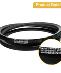 2 Pack 5V900 Wrapped Rubber V Belts For Industrial Machinery, 90 inch black belt with 5VSPB900/2286 marking