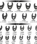 Metric Crowfoot Flare Nut Wrench Set 8mm To 24mm, 21-Piece With 3/8 And 1/2 Inch Drives, Built For Tight Spots And Auto Jobs, Beefy Gear For Hard To Reach Fittings Everyday. 1/2 in drive crowfoot wrenches 20-32mm with thickness sizes