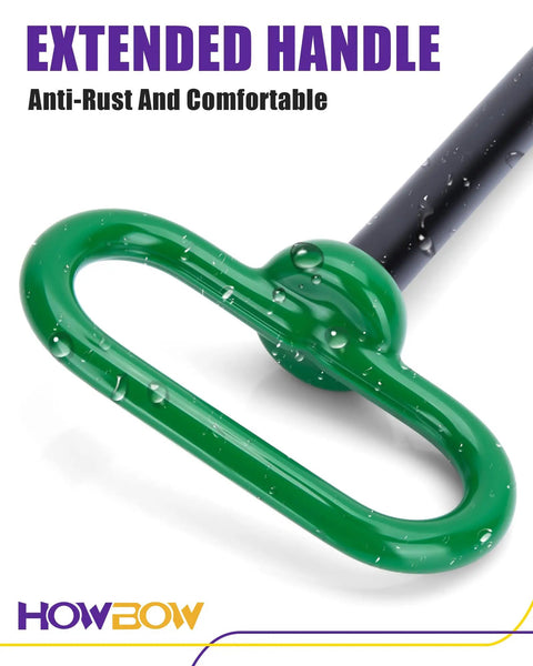 Beefy 1/2 Inch Trailer Hitch Pin And Clip With Rubber Coated Green Handle, 3-5/8 Inch Shank, One-Handed Quick Release For Tractors, Towing, Lawn Mowers, Golf Carts, ATVs, And Gates, green handle close-up