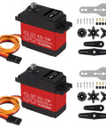 2 Pack Beefy 35Kg High Torque RC Servo Motors Waterproof Full Metal Gear Steering Servo with accessories