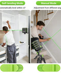 Self Leveling Laser Level Kit With 60 Inch Tripod For Precise Home Reno, Accurate To One Ninth Inch At 33 Feet, Easy Setup For Hanging Pictures, Installing Shelves, Aligning Cabinets, Tiling, Curtain Rods, And More U011G in self-leveling and manual mode
