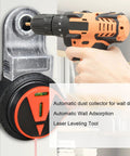 No Fuss 2 In 1 Drill Dust Collector With Slick 360 Swivel Level Attachment Heavy Duty Gear for wall drilling and leveling.