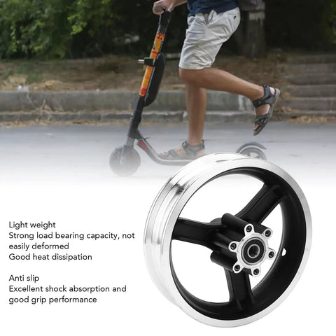 10 Inch Electric Scooter Front Wheel Hub Replacement Part Made From Lightweight Aluminum Alloy With Excellent Heat Dissipation