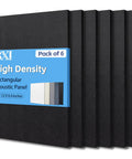 High Density Acoustic Absorber Panels 6 Pack 16 By 12 Inch Soundproofing Wall Tiles in matte black color, designed for echo dampening.