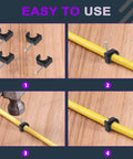 Black Half Clamp J Hook Nail Assortment Kit, 50 Pcs, Plastic Small J Clamps For PEX Tubing installation on wood surface