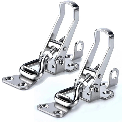 2 Pack Stainless Steel Toggle Latch Clamp For Cabinets And Boat Anti Rattle Lockable Hinge Fastener With Mirror Finish Marine Grade 316 Stainless Steel