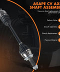 Smooth Ride Front Left CV Axle Half Shaft Assembly Stops Greasy Seals And Grinding Clicks For 2006 To 2015 Honda Civic Eighteen Liter Automatic Transmission Replacement close-up view.