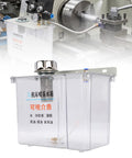 Heavy Duty Machine Tool Coolant Sprayer Featuring A Tough 3L Tank And Quick Solenoid Valve with transparent tank and attached tubing.