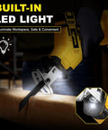 Cordless Reciprocating Saw With 0-3500 SPM Stepless Speed, Comes With 4 Blades And 2 Batteries, Tool Free Blade Change, LED light shown