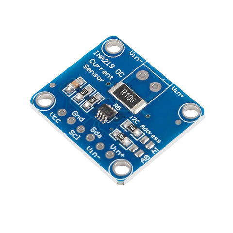INA219 I2C Bi Directional DC Current Power Monitor Breakout Module for Arduino and Raspberry Pi, top view showing components.