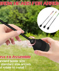 Soft Foam Arrow Tips Pack For Archery Practice And LARP Arrows being twisted onto arrow shaft in outdoor setting