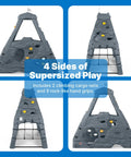 Skyward Summit Climbing Wall Playset For Kids Ages Four To Eight, 6.5 Ft Four Sided Rock Wall with cargo nets and grips