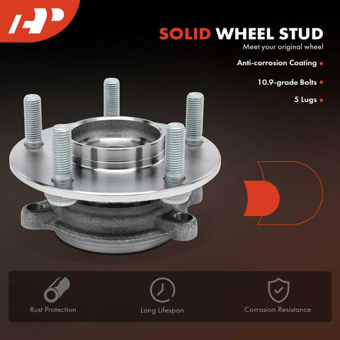 Front Wheel Bearing Hub Assembly For Mazda 3 2014-2018, 3 Sport 2014-2018, And CX-3 2016-2021, 5-lug solid wheel stud
