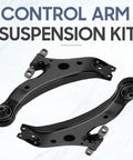 Front lower control arms pair in black steel with ball joints and bushings for Toyota Camry (2007–2011)