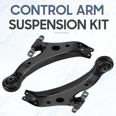 Front lower control arms pair in black steel with ball joints and bushings for Toyota Camry (2007–2011)
