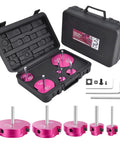 Six Piece PVC Pipe Reamer Kit for SCH40 PVC CPVC ABS fittings with case, 3/4"-4" reamer heads and tools