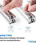 Durable Aluminum Extrusion Corner Bracket Kit For 30 Series T Slot Rails shown with M6 Spring T Nuts and ball-end hex wrench