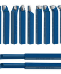 11-piece blue carbide-tipped lathe cutter set, 10x10 mm shanks for metal turning, boring and chamfering