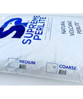 Coarse Horticultural Perlite For Potting And Gardening, 4 Cu Ft Bag, white packaging labeled 'Supreme Perlite' with coarse grain size