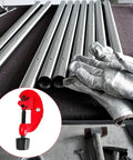 Ergonomic Pipe Cutter 3-28mm Tubing Cutter with metal pipes and gloves in workshop setting