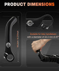 Product dimensions of Upgraded Ergonomic Bike Bar Ends Extension For 21.5 To 22.2 Mm Handlebars shown with hand grip in use