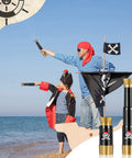 Two Pack Pirate Telescope Toys For Kids Mini Handheld Monocular Bronze And Black Set For Curious Explorers, Perfect For Pretend Sea Adventures, Sharing With Friends, Outdoor Fun, And Educational Imagination. Kids pirate telescope toys, plastic, 18 x 4 cm, with pirate play scene