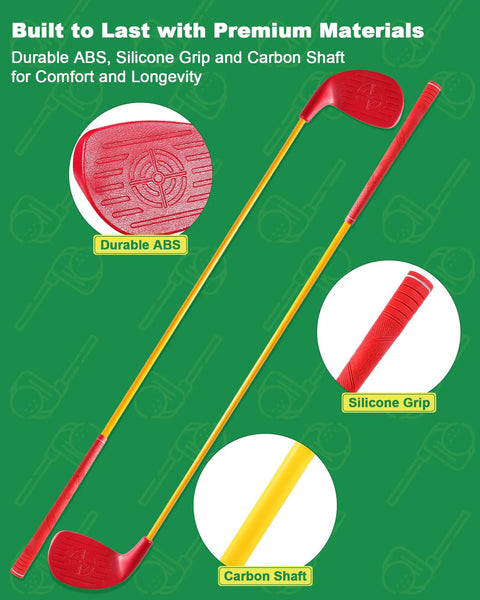 Backyard Golf Game Set With Oversized 5x3.5 Inch Club Heads And 36 Inch Lightweight Carbon Shaft For Adults, materials detail