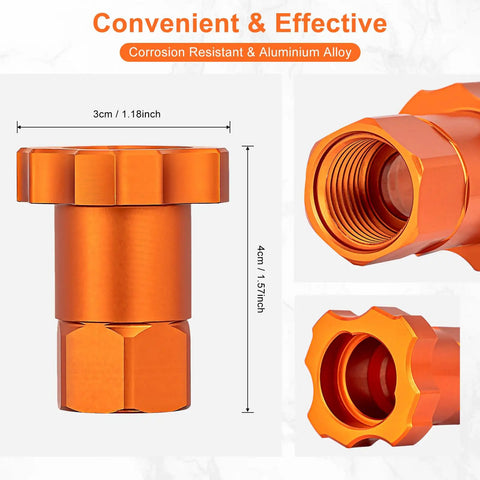 Heavy Duty M16x1.5 Thread Spray Gun Cup Adapter Smooth Gravity Feed Paint Sprayer Fitting 16mm Female in orange aluminum alloy