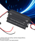 Heavy Duty Mppt Solar Charge Controller With Four Digit Display And High Efficiency Boost Technology For Rv Camper Van And Off Grid Power Zero Sweat Setup, detailed view with wires.