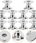 10 Pack Aluminum Alloy Cabinet Handles Drawer Knobs Metal Wardrobe Pulls Single Hole Silver Finish Easy Install