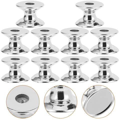 10 Pack Aluminum Alloy Cabinet Handles Drawer Knobs Metal Wardrobe Pulls Single Hole Silver Finish Easy Install
