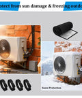 4 Layer HVAC Copper Pipe Insulation Cover For Outdoor Use displayed, shielding pipes from sun and snow with black rolled sleeve.