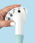 Close-up of Multi Size Hole Punch for Leather, Paper, Fabric with hand rotating to 5/16 inch hole size for crafting projects.