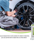 Mechanic using Dead Nuts Accurate Magnetic Wheel Alignment Gauge for fast camber adjustments on a car's wheel.