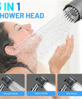 Filtered Shower Head With Handheld Pro Grade Filtration System, High Pressure Water Flow, woman enjoying shower